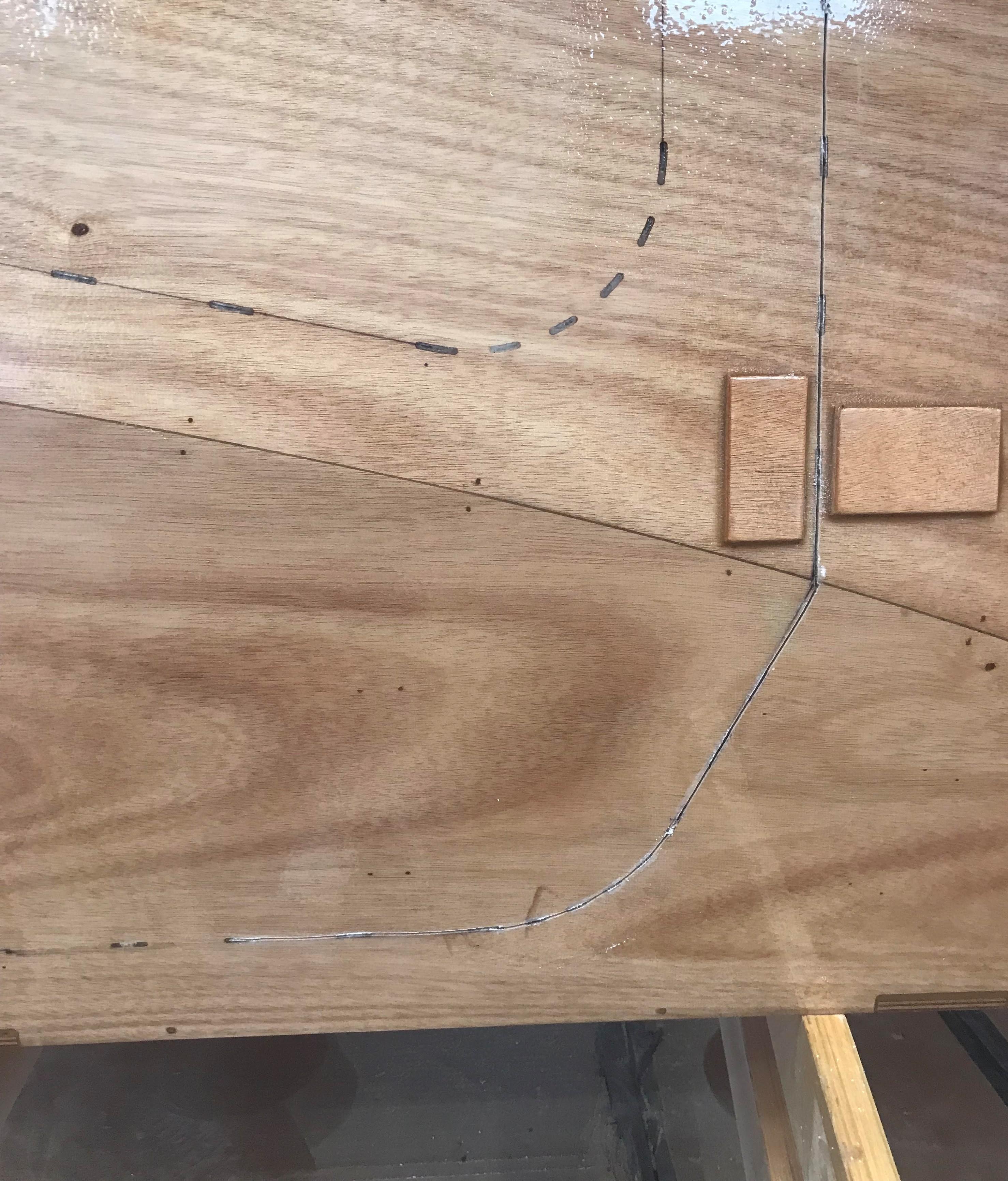 Cut line on door with modified jigsaw
